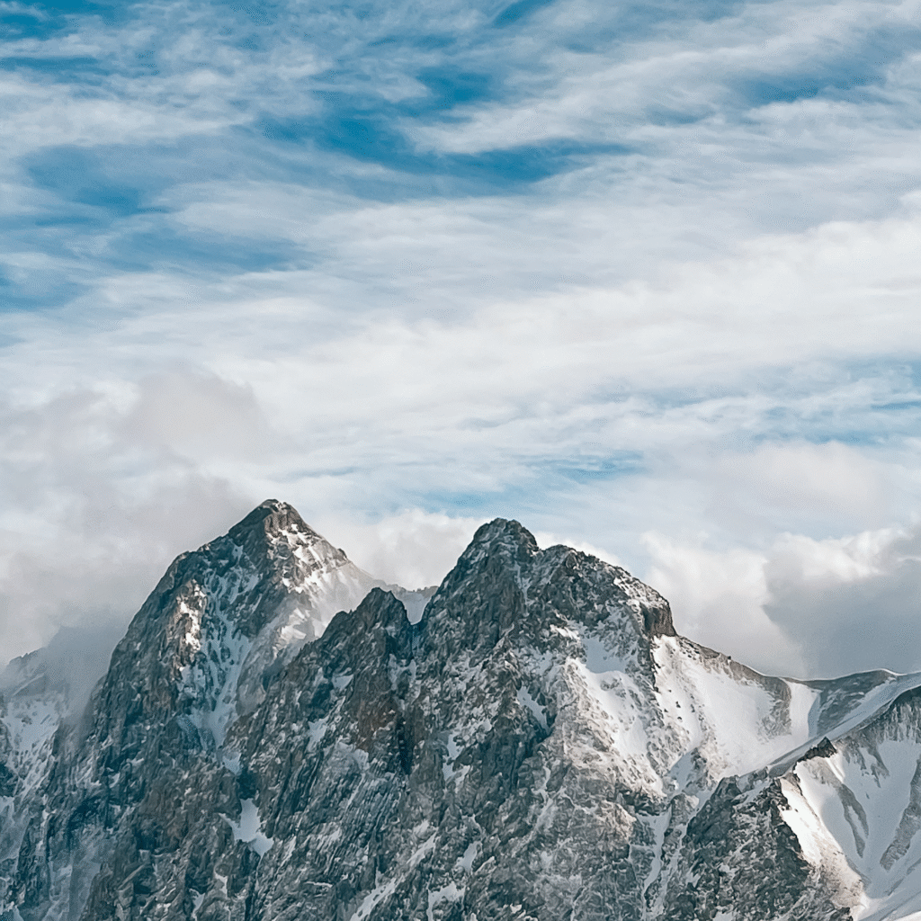 snow covered mountains